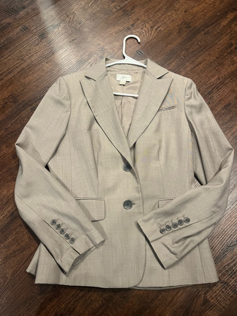 LOFT Light Taupe Women's Single-Breasted Blazer